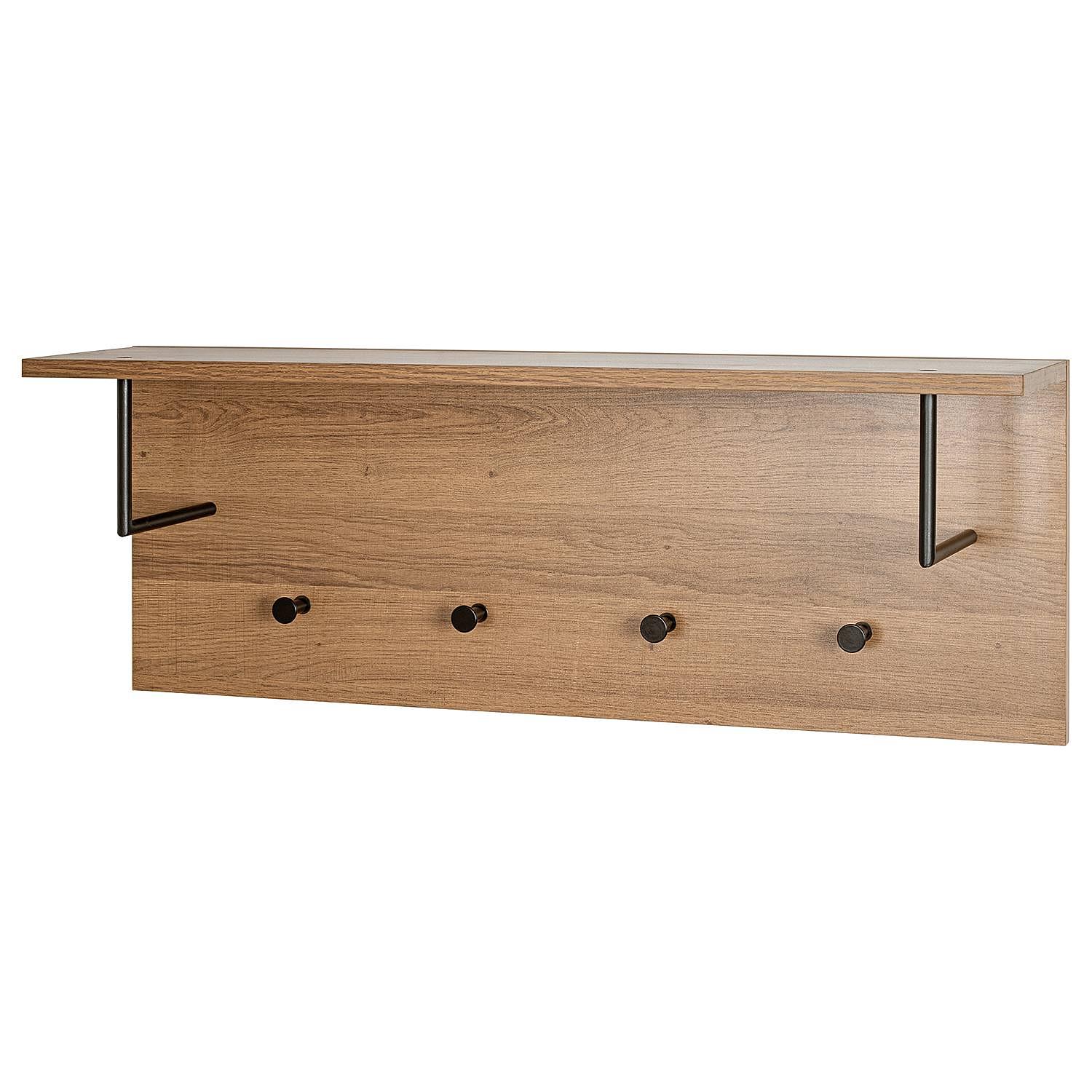 Wall coat rack Dunnet 80 cm oak decor 0