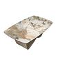 Oval coffee table marble steel 6