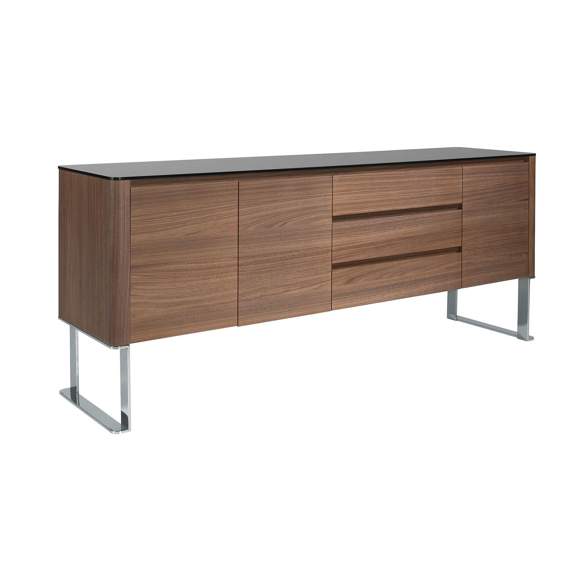 Sideboard impiallacciatura di legno acciaio cromato 0