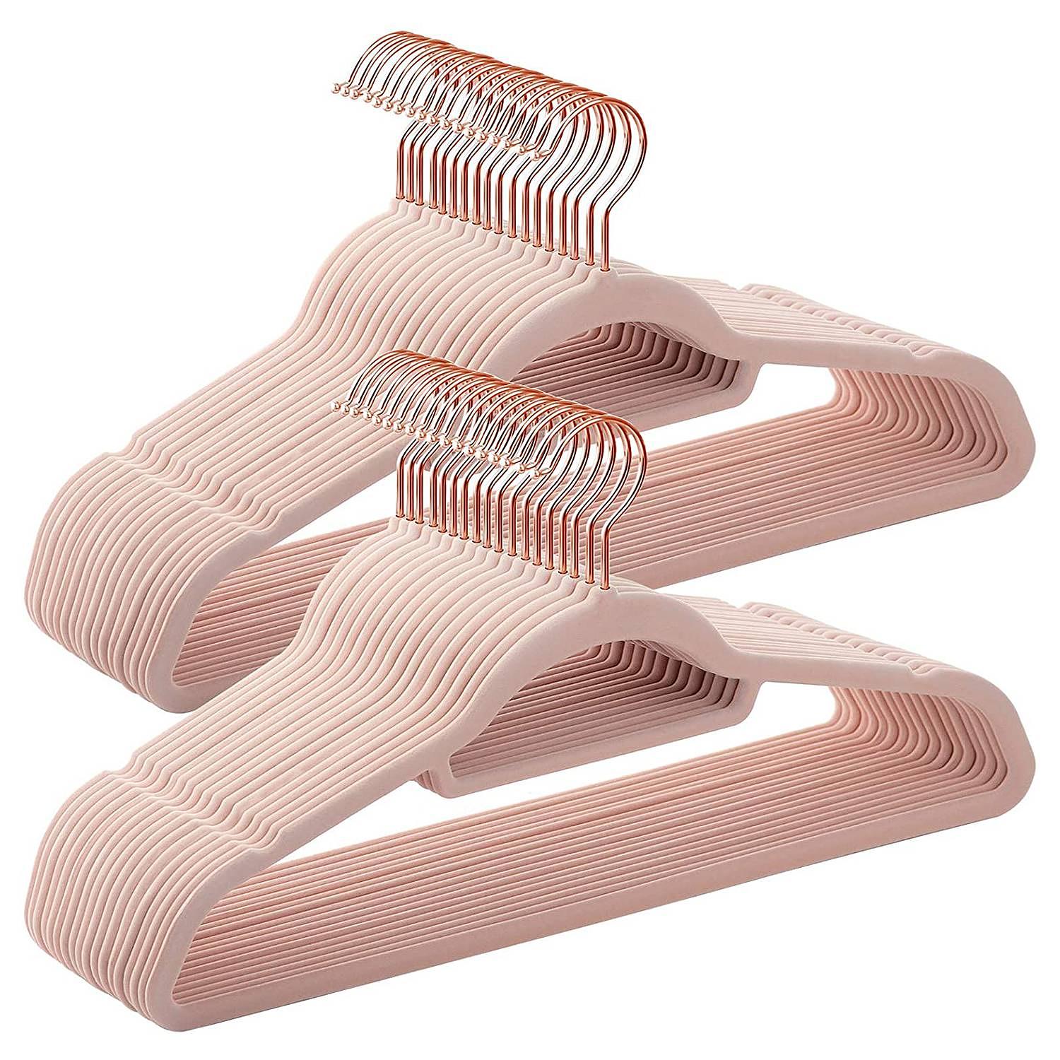 Ashbury Clothes Hangers Set of 50 ABS Plastic Pink Gold 0