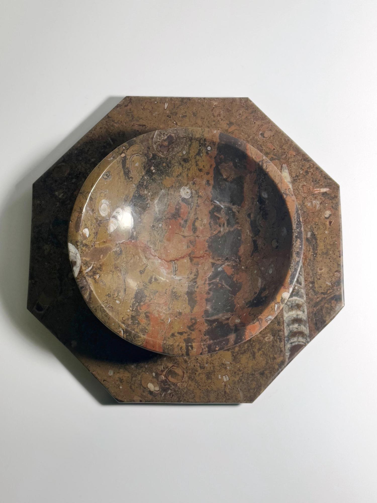 Vintage Platter + Bowl Brown Marble 3