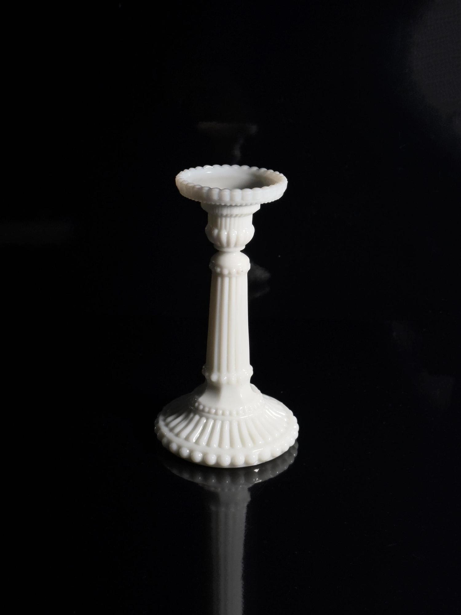 Vintage Candle holder Opal glass White 0