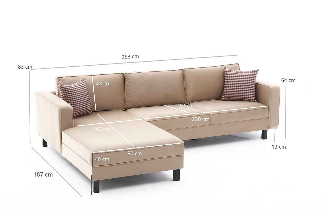 Kale Sofa Récmiere Links Samt Creme 6