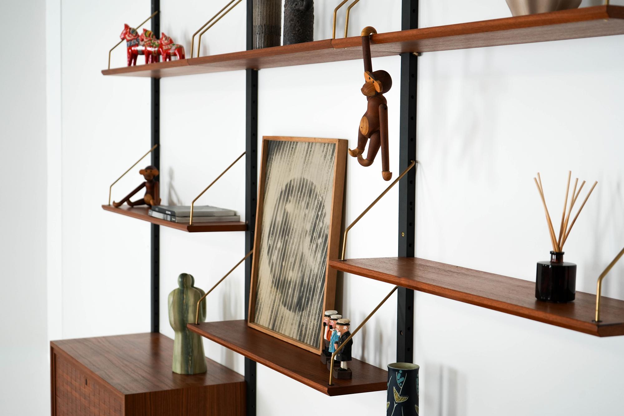 Module shelf teak brown 1960s 9