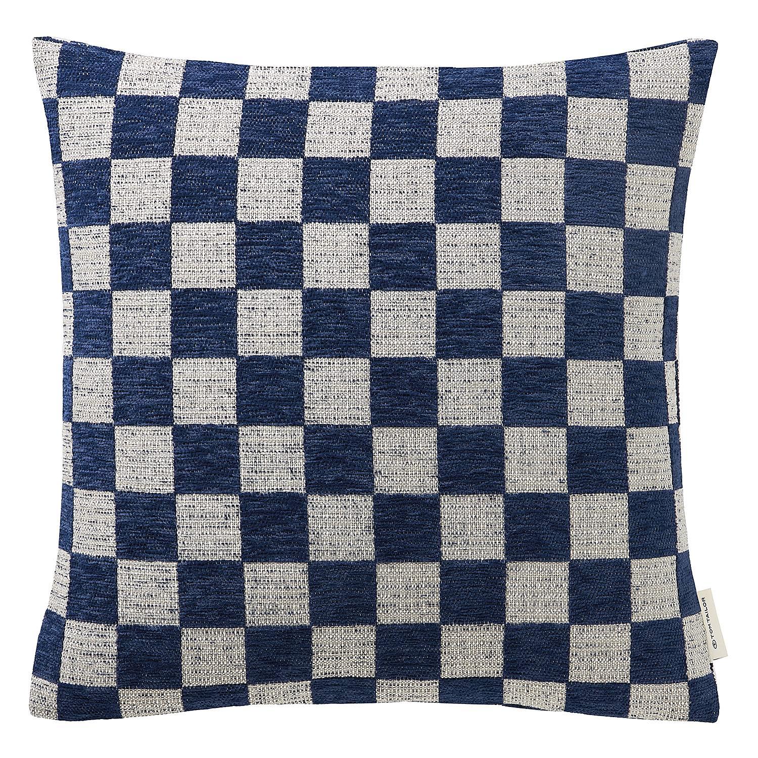 Checkerbox Cushion Cover Navy Blue 45x45cm 0