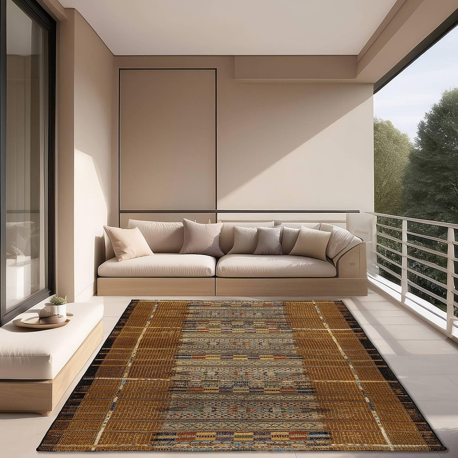 Kurzflorteppich Aurora 038 Gold 80 x 165 cm 2