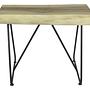 Rechteckiger Hocker Holz Metall 0