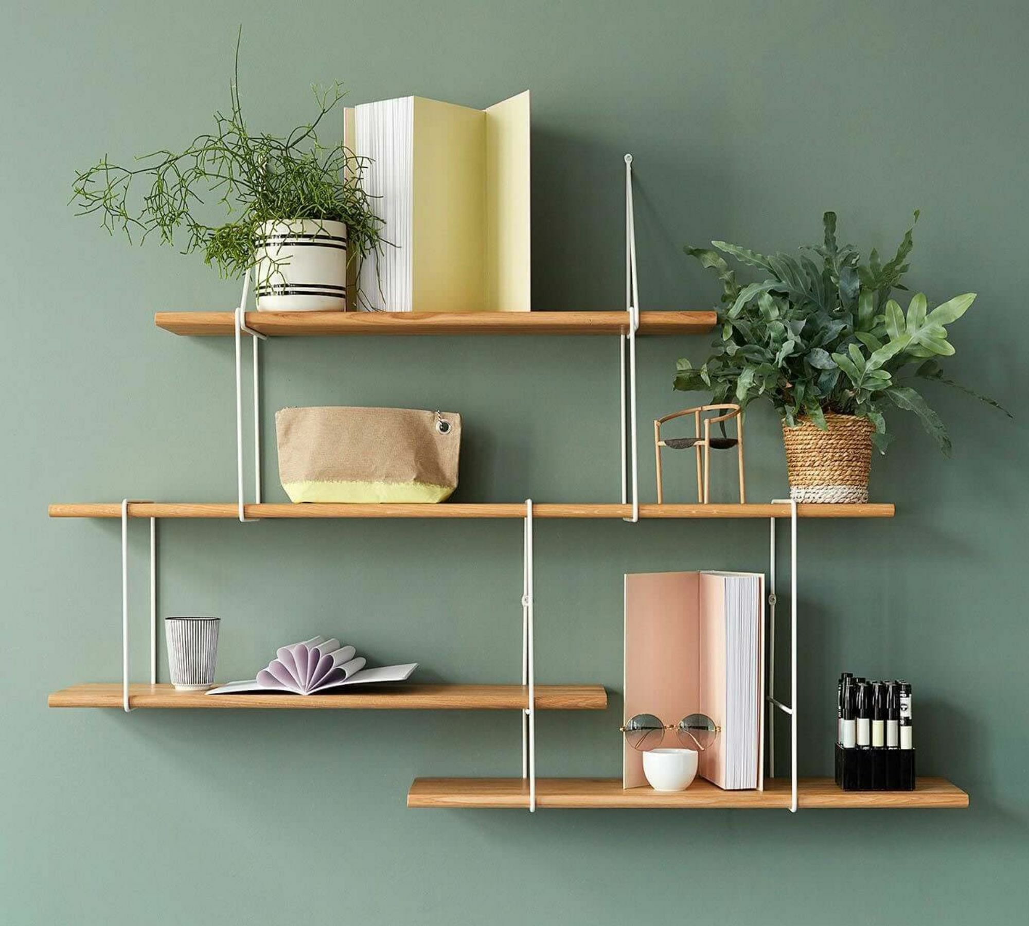 Link set 2 Oak wood steel Natural 0