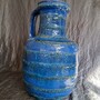 Vintage Vase Keramik Blau 1