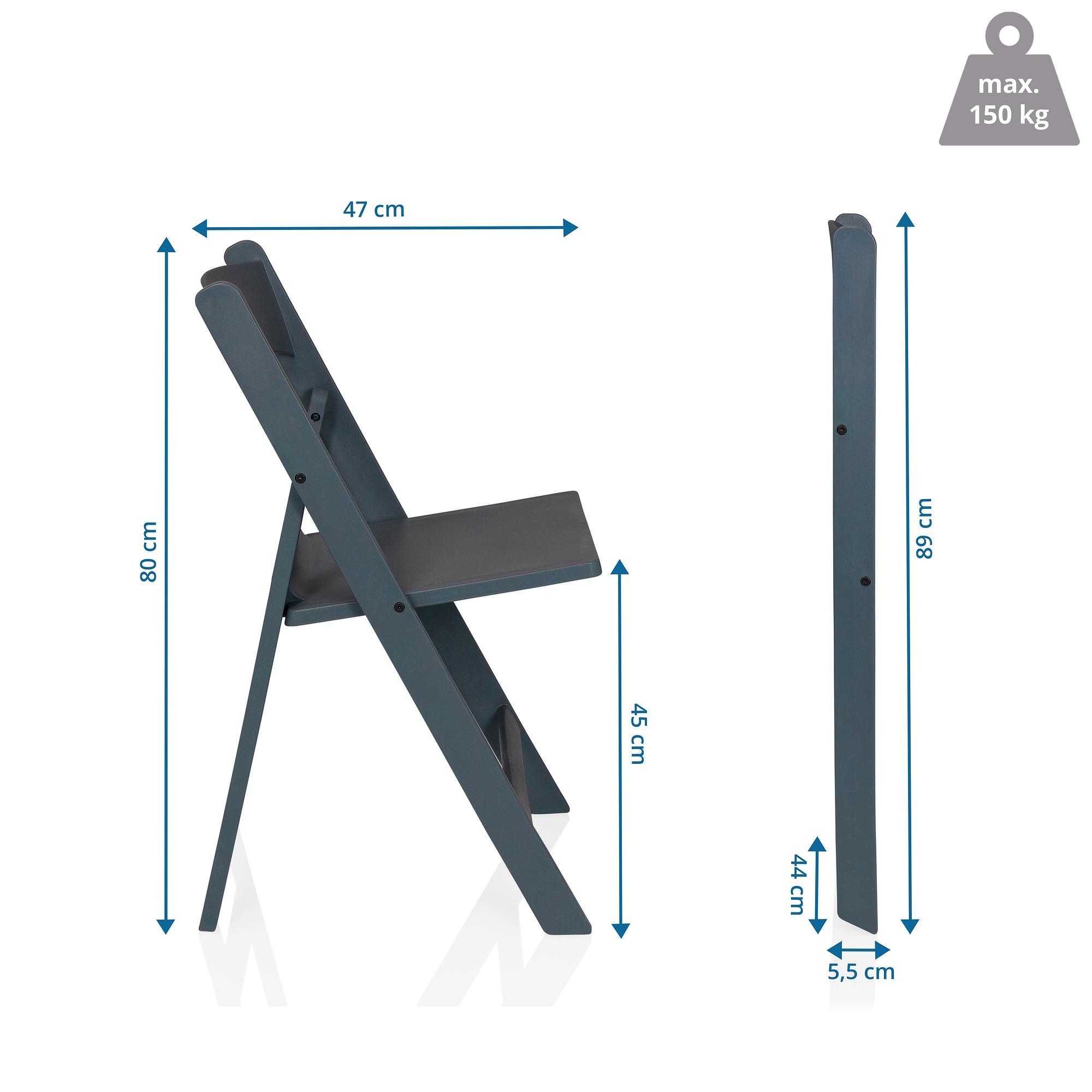 2x Travano Sedia da giardino Plastica Grigio 4
