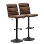 2x Devesos Barhocker Microfaser Stahl Braun 0