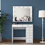 Dressing table with mirror and drawers White 2