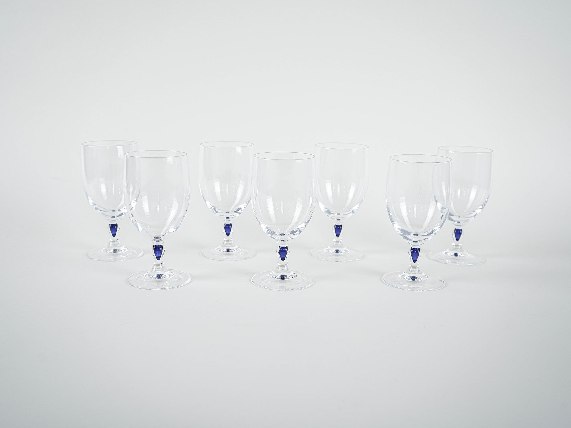 Set Venise Saphir Glasses 1970s Cristal d'Arques 3