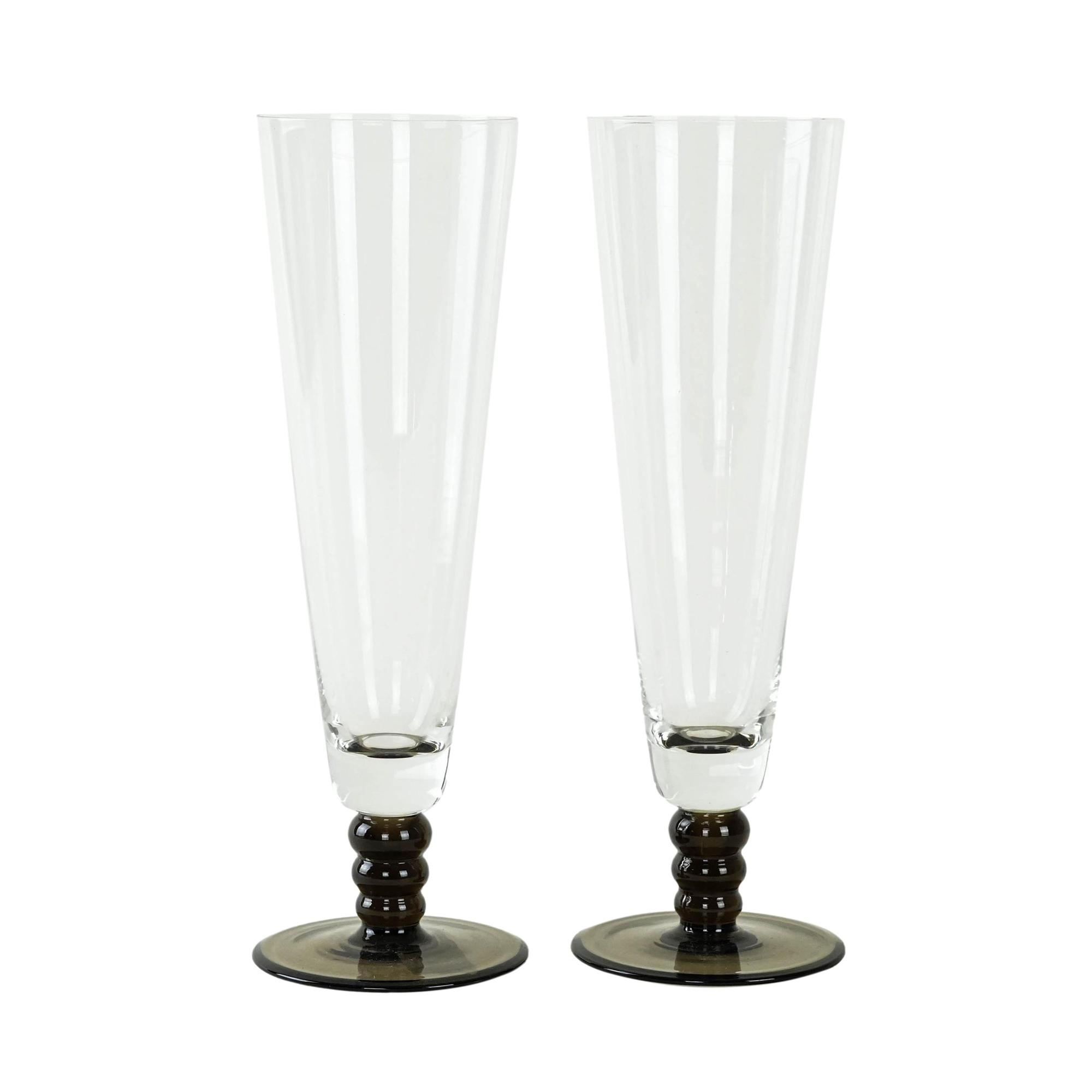 2x Champagne glasses Glass Transparent 1970s 0