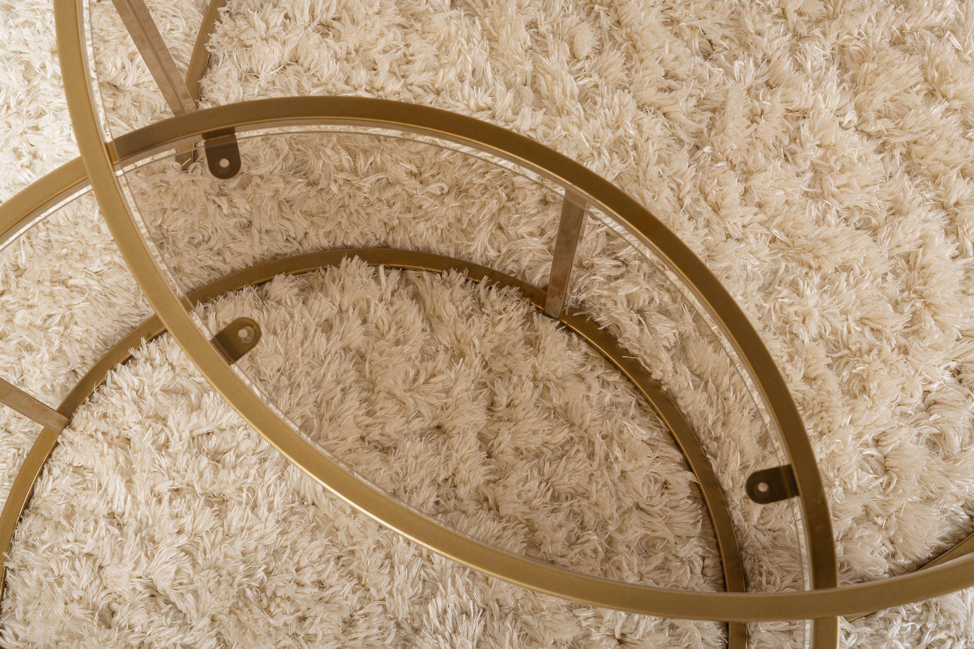 2x Aurum Couchtisch-Set Gold Bronze Ø80cm Ø60cm 5