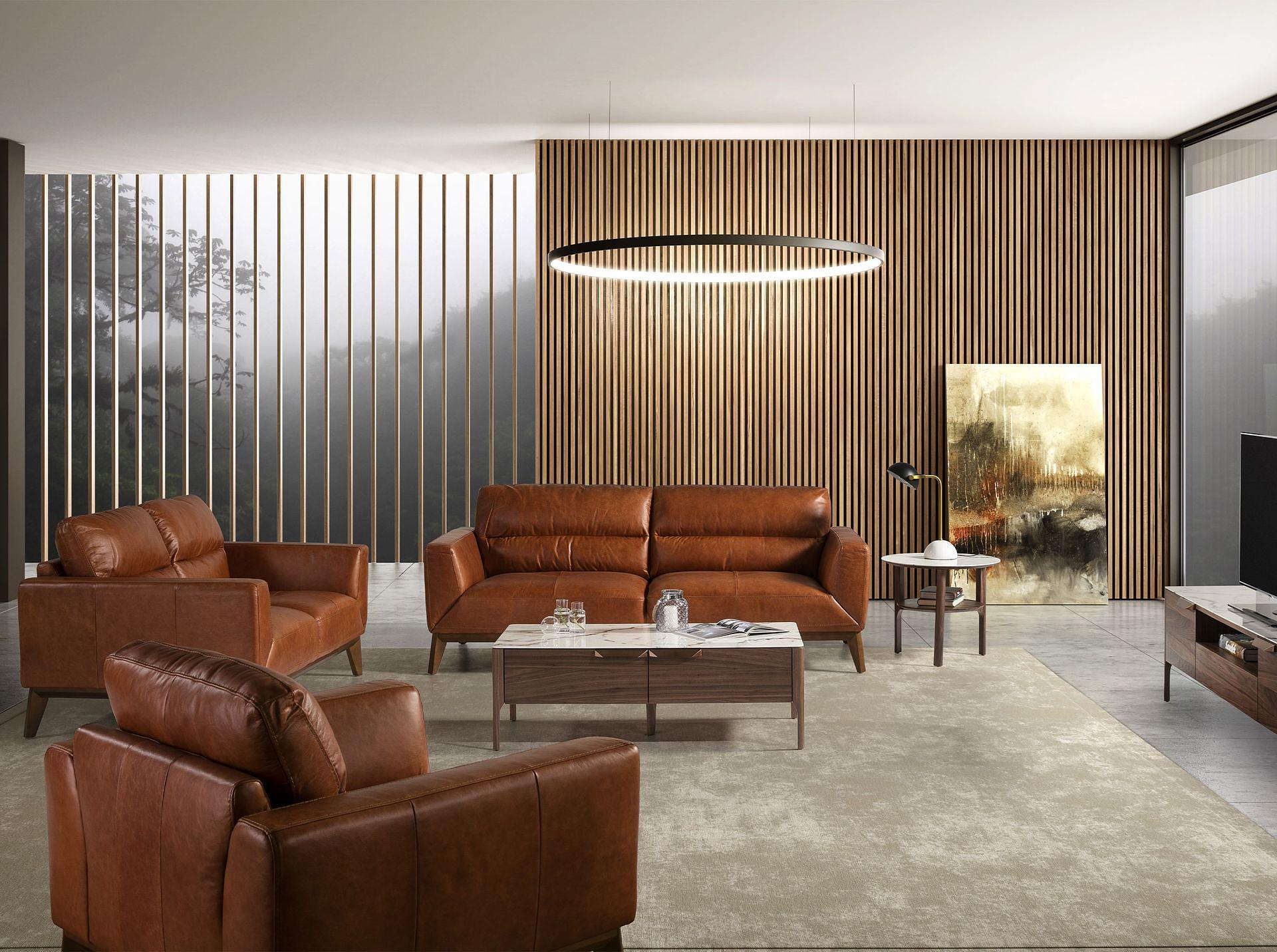 Sofa 2-Sitzer Leder Braun 2