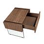Bedside table walnut glass 7