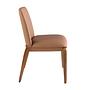 Dining chair faux leather brown 7