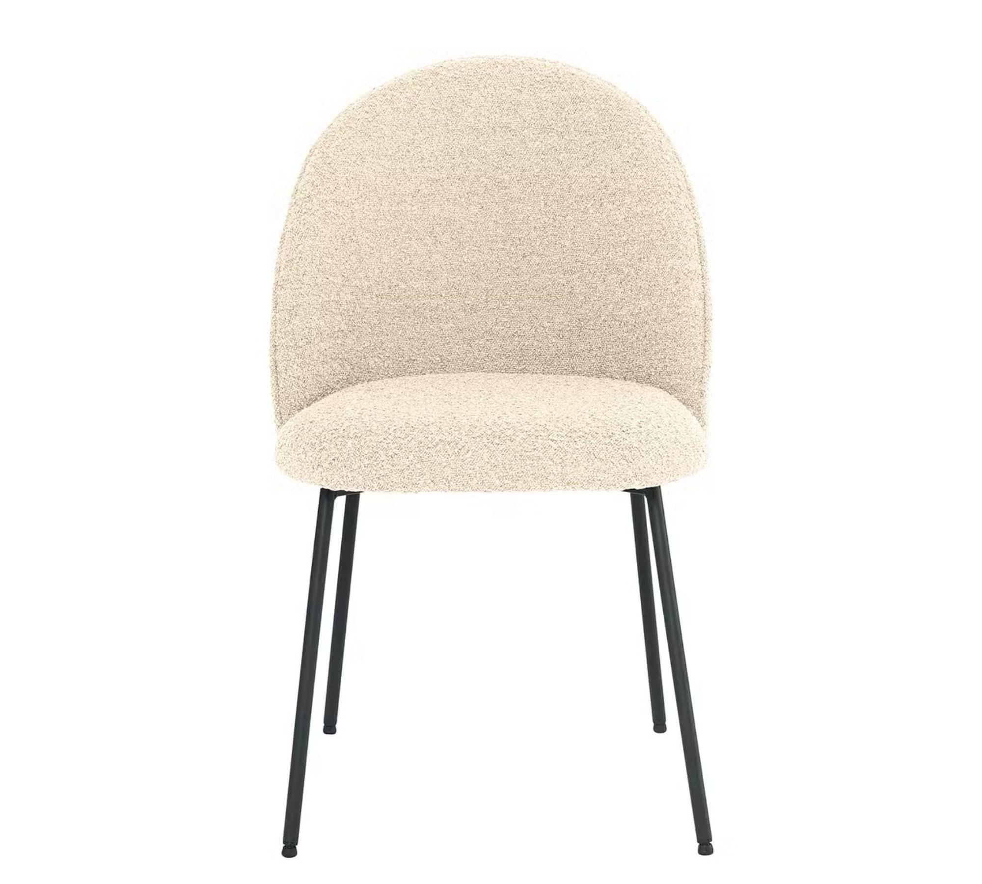 Polsterstuhl 2er-Set Bouclé Creme 3