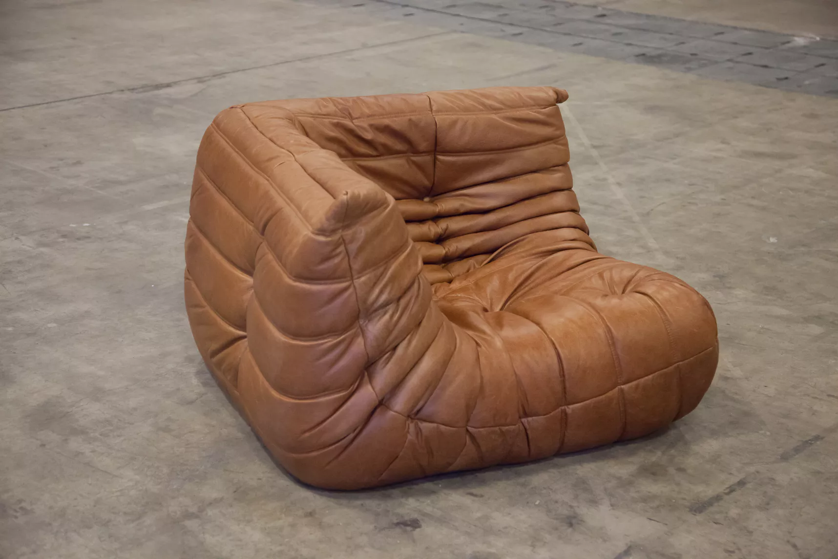 Togo Lounge Set 3-pc. Pull-Up Leather Tobacco Brown 6