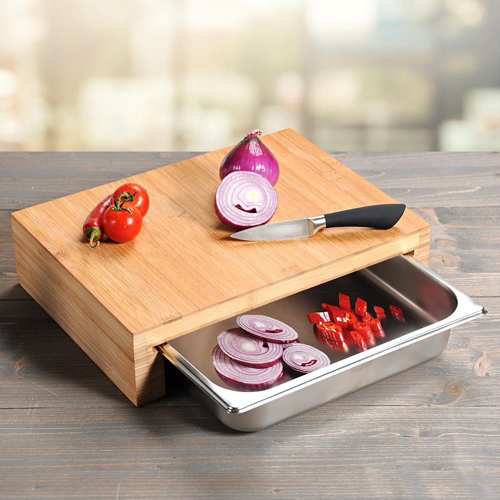 Arege Schneidebrett 2-Teilig Bambus Braun 2