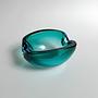 Vintage Italian Modern Ashtray Murano glass Turquoise 0