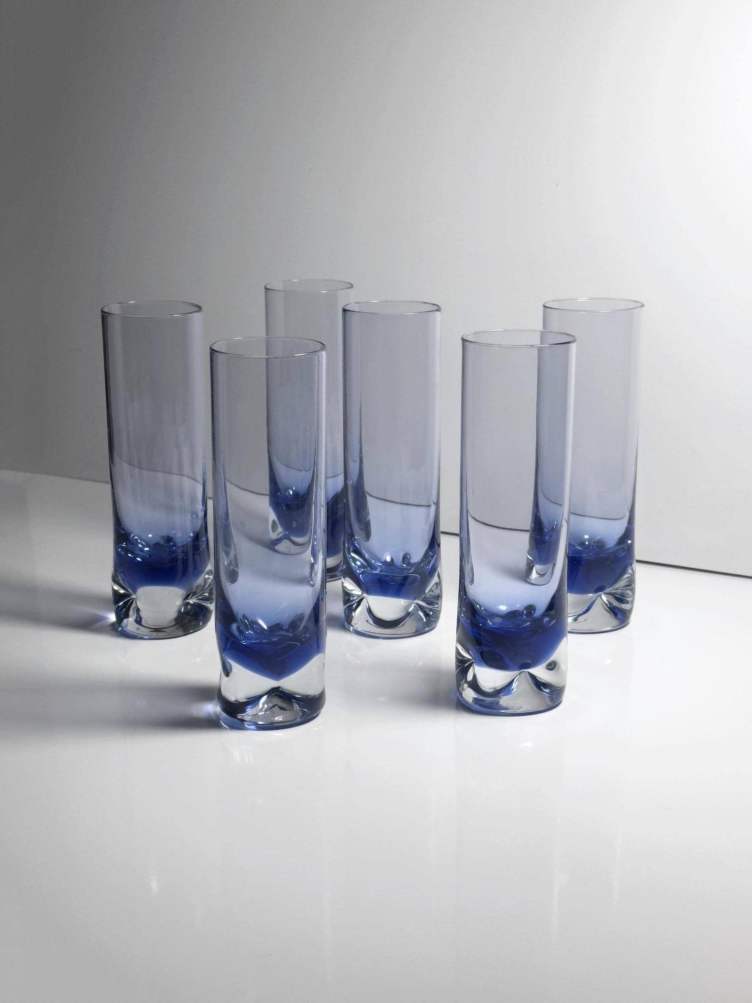 6x Vintage Drinking glass Murano glass Violet 60s 0