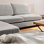 Tulip Divano angolare sinistro con pouf grigio chiaro 5