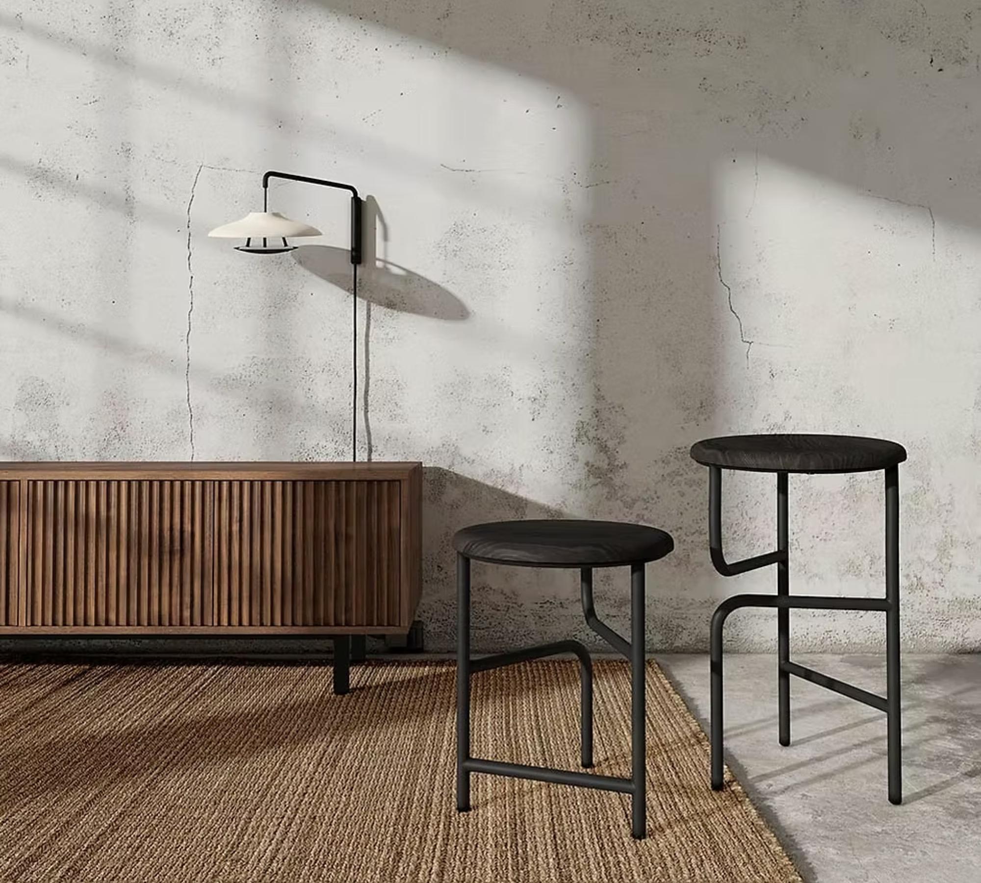 Blend Hocker Eiche Schwarz 2
