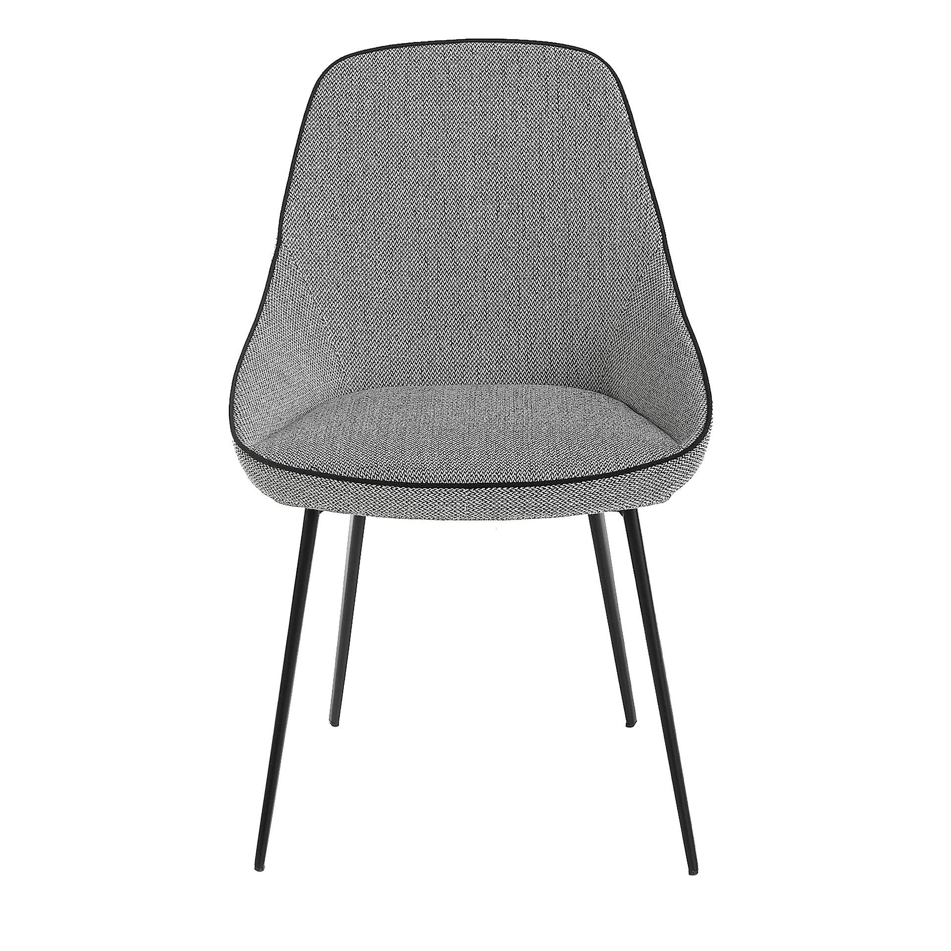 Sedia da pranzo in tessuto grigio 1