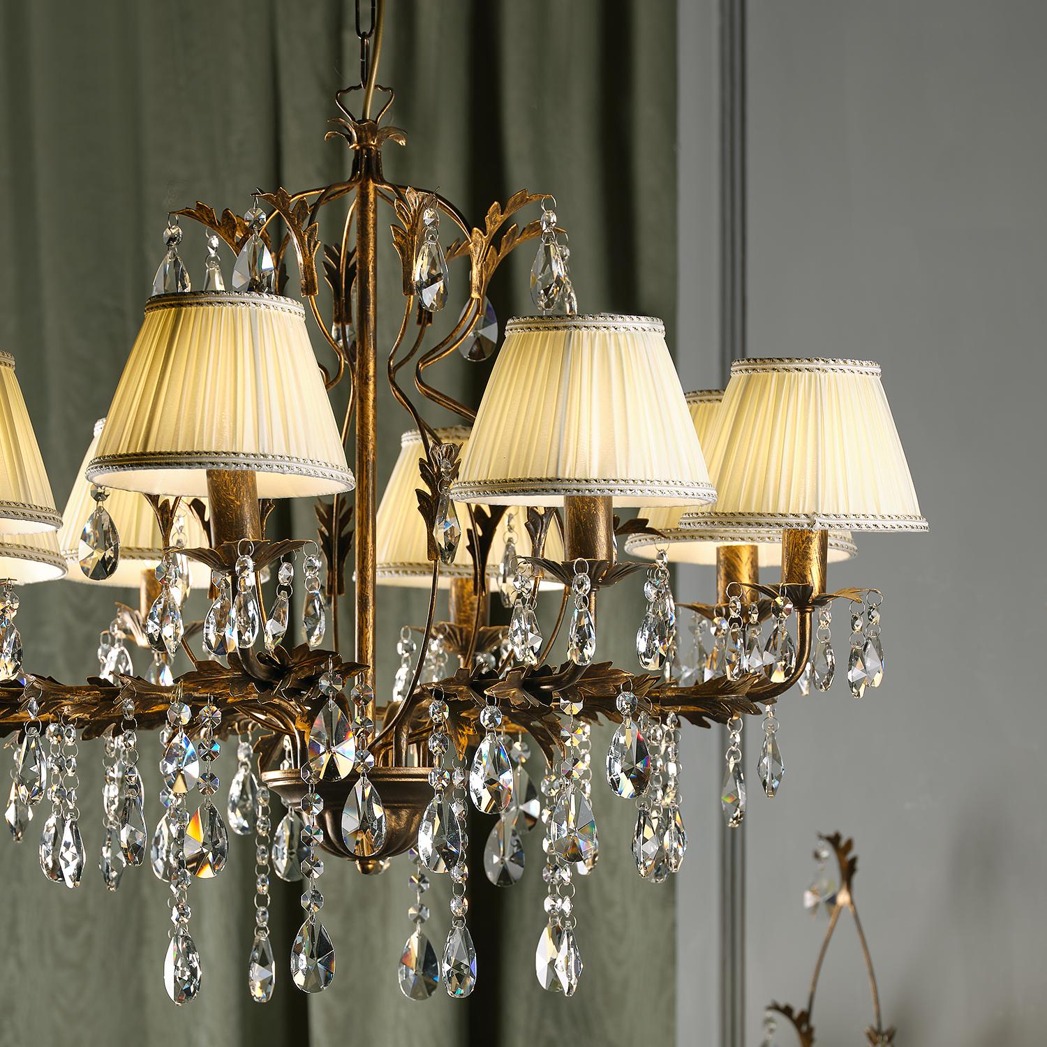 8-Light Karen Type B Chandelier Cotton Fabric Iron 2
