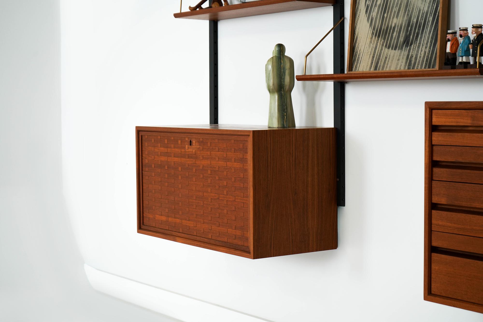 Module shelf teak brown 1960s 6