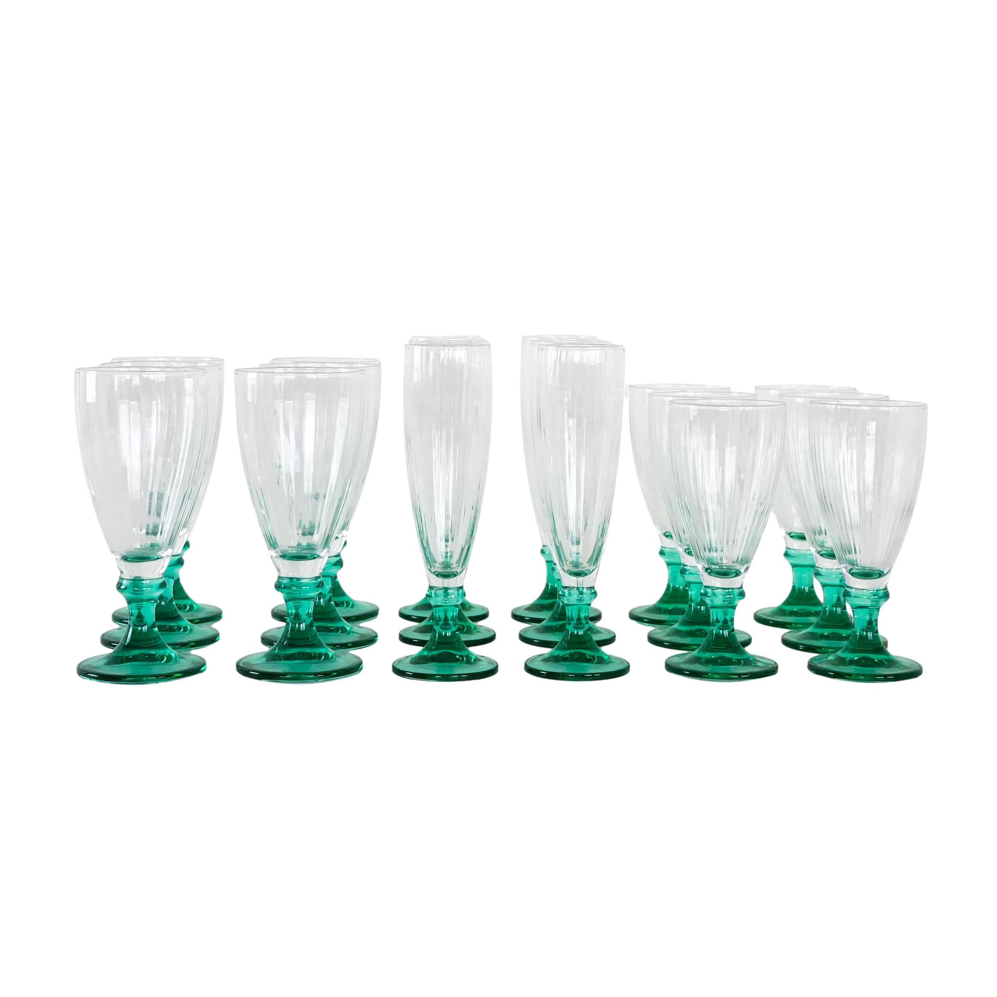 Wine and champagne glass set 1970s 0