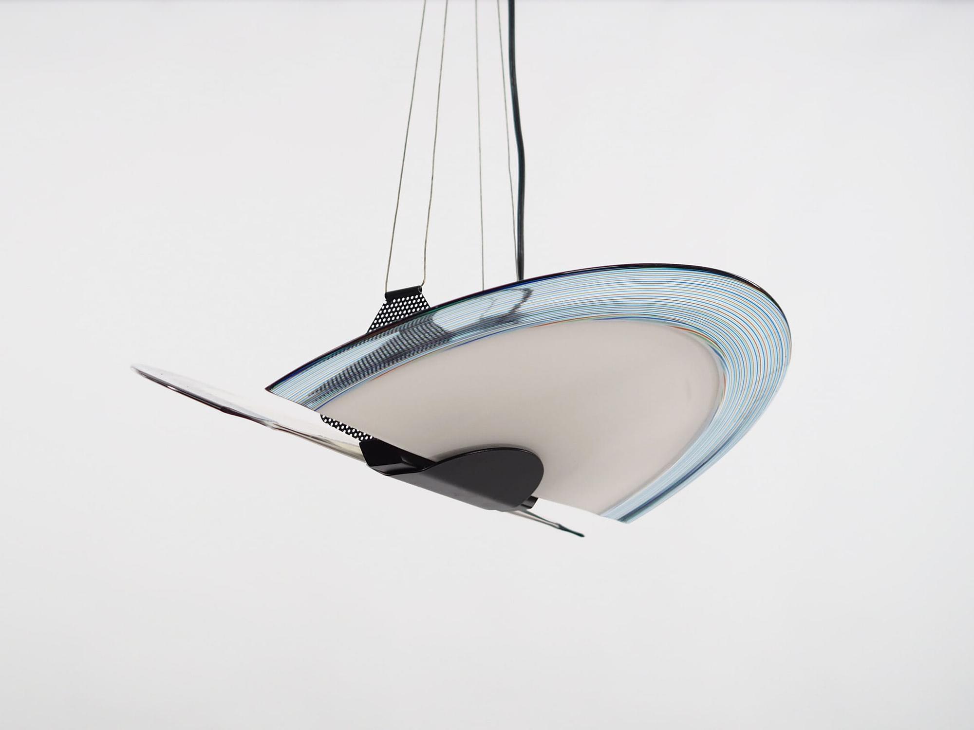 Pendant lamp Metal Glass 1990s 2
