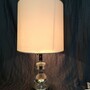 Vintage Tischlampe Glas Chrom Silber 4