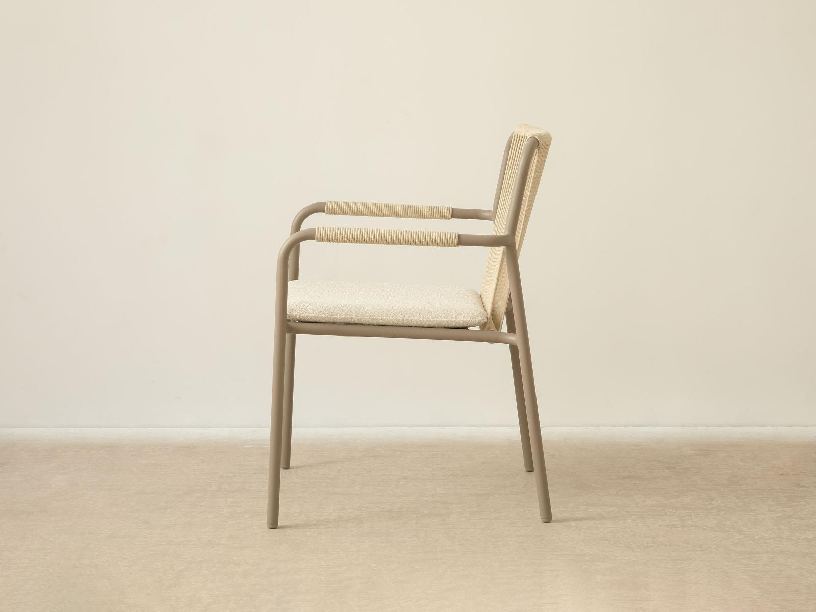 Sedia da giardino Peralta poliestere crema 57x62x83 cm 3