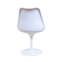 Knoll Tulip Chair Weiß mit rotem Sitzpolster 4