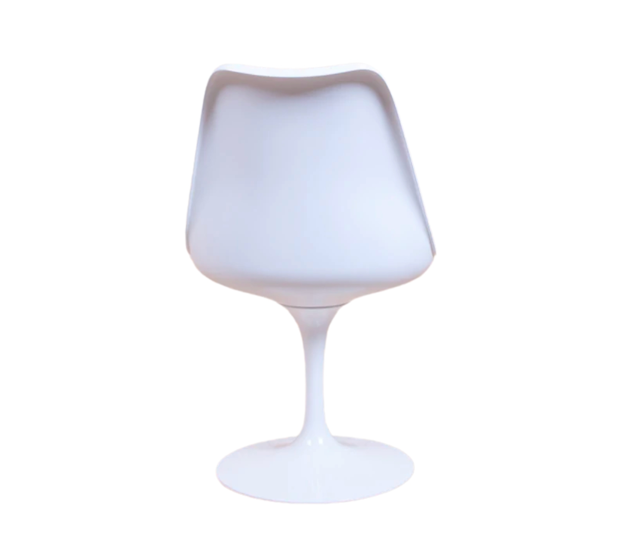 Knoll Tulip Chair Weiß mit rotem Sitzpolster 4