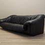 3-seater sofa leather black 1960s 2