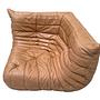 Togo Corner Sofa Pull-Up Leather Camel Brown 5