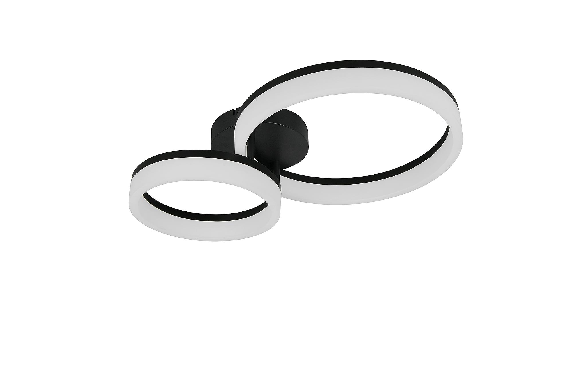 Scope LED ceiling light with 2 rings Acrylic glass Iron Black 4