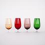 Glass Set Multicolored 1970s 2