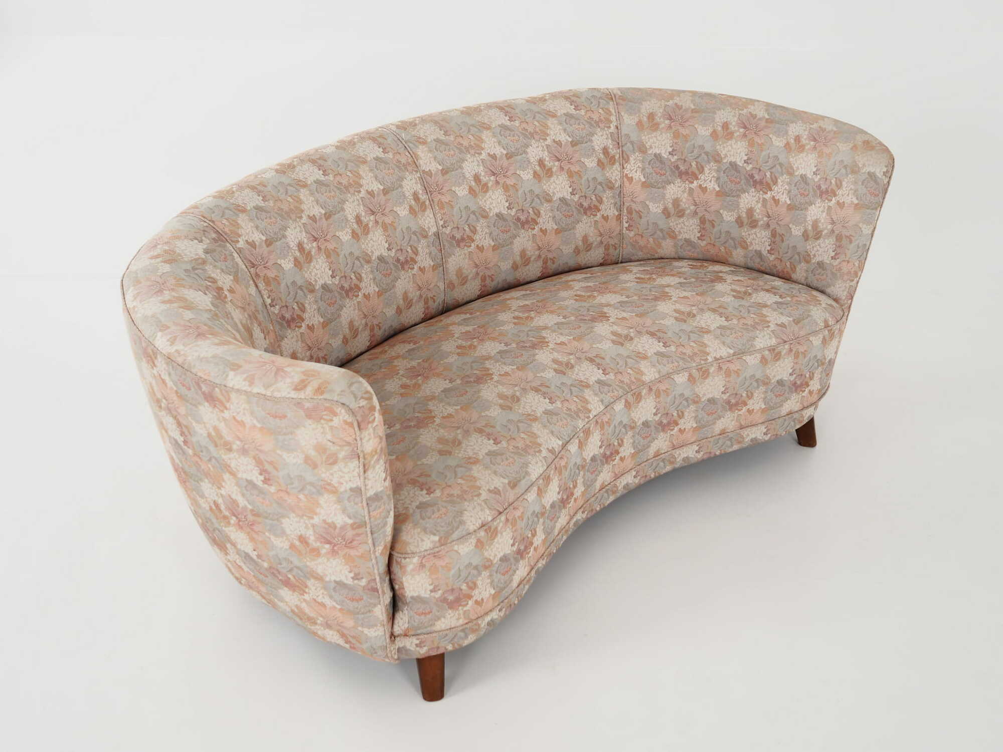 Vintage Sofa Buchenholz Textil Mehrfarbig 1970er Jahre  4