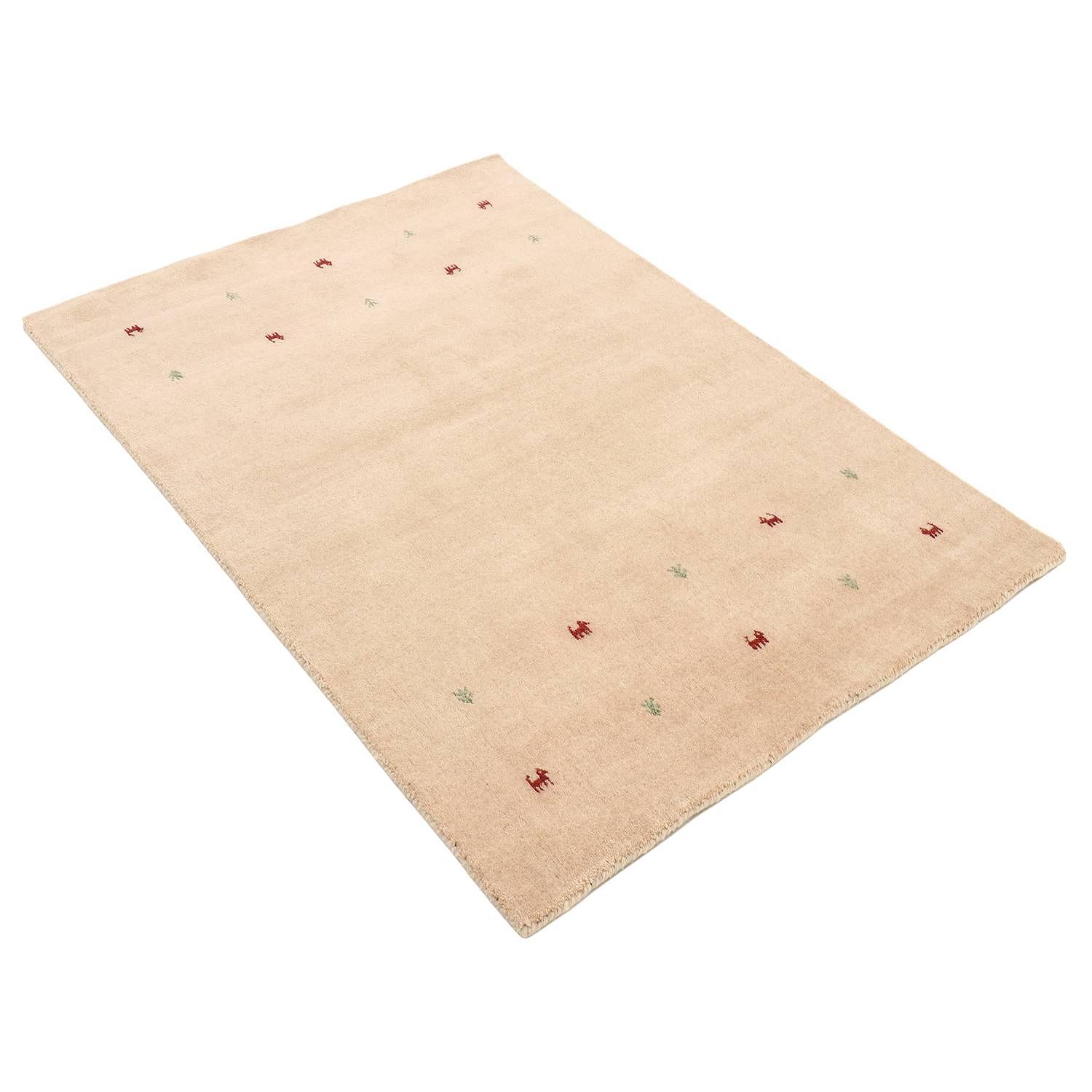 Gabbeh Uni Teppich Wolle Beige 60 x 90 cm 3