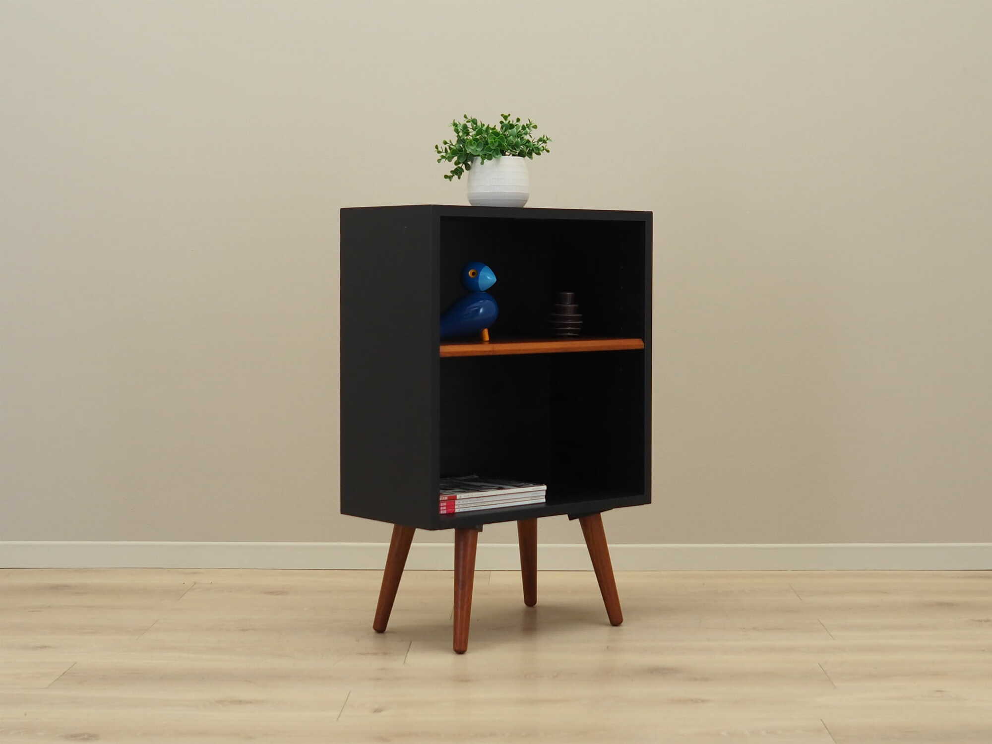 Vintage Bücherregal Teakholz Braun 1970er Jahre 3