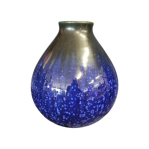 Vintage Vase Keramik Blau  0
