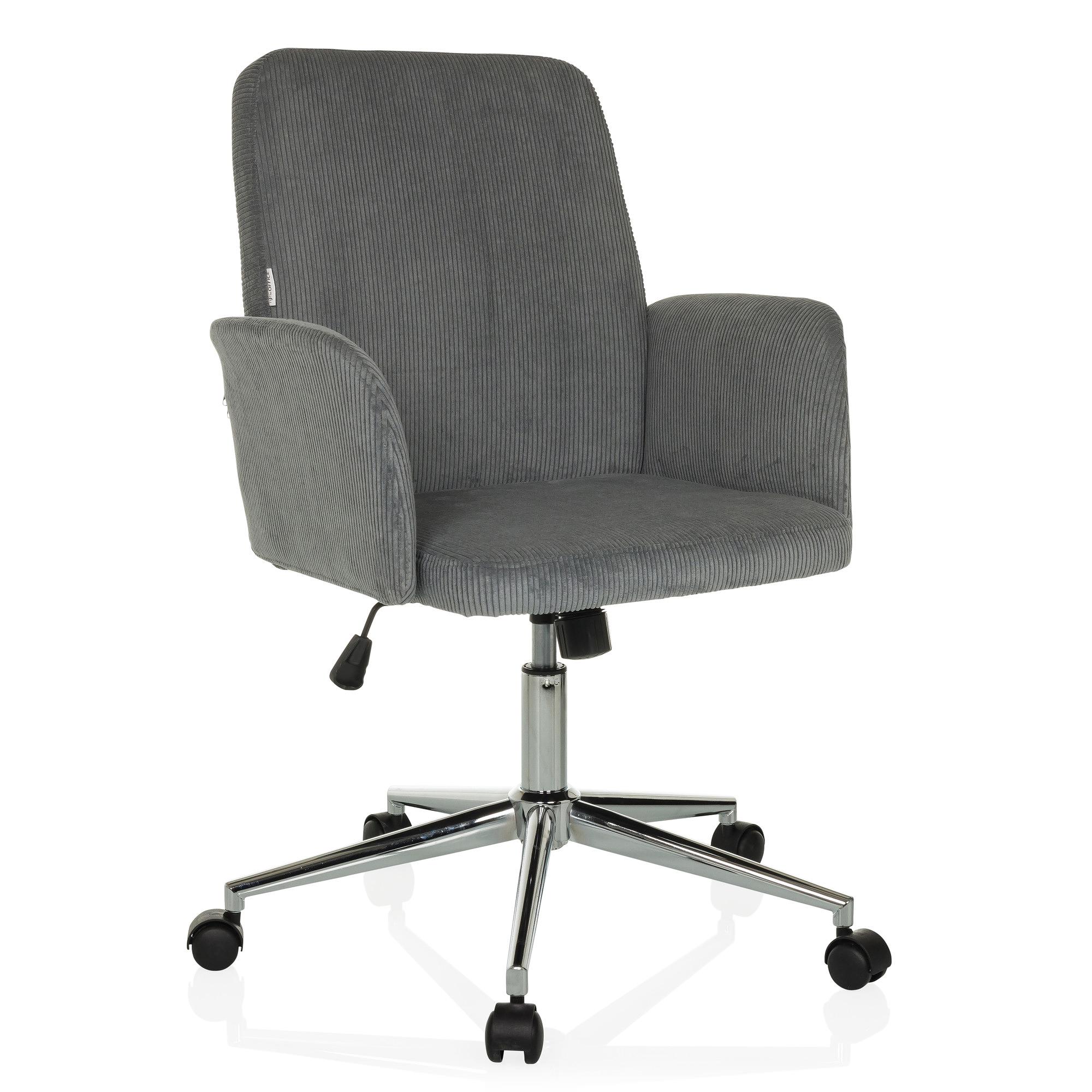 SOLAO CORD Bürostuhl Drehbar mit Rollen Cord-Optik Grau 1