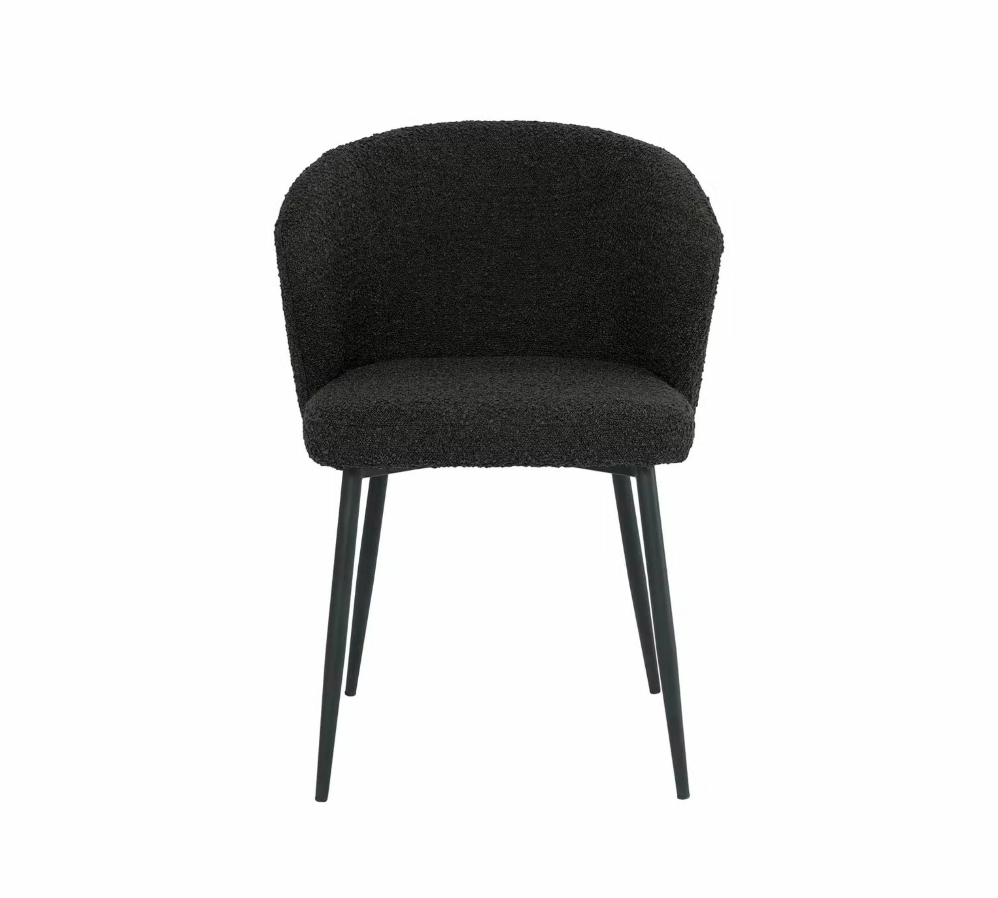 2x Mareth Polsterstuhl Mareth Metall Bouclé Schwarz 3