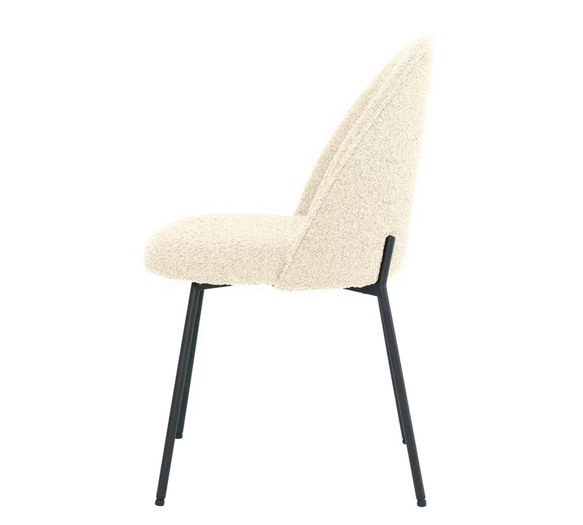 Polsterstuhl 2er-Set Bouclé Creme 4