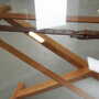 Vintage Coffee Table Beech Wood Glass Brown 1990s 7